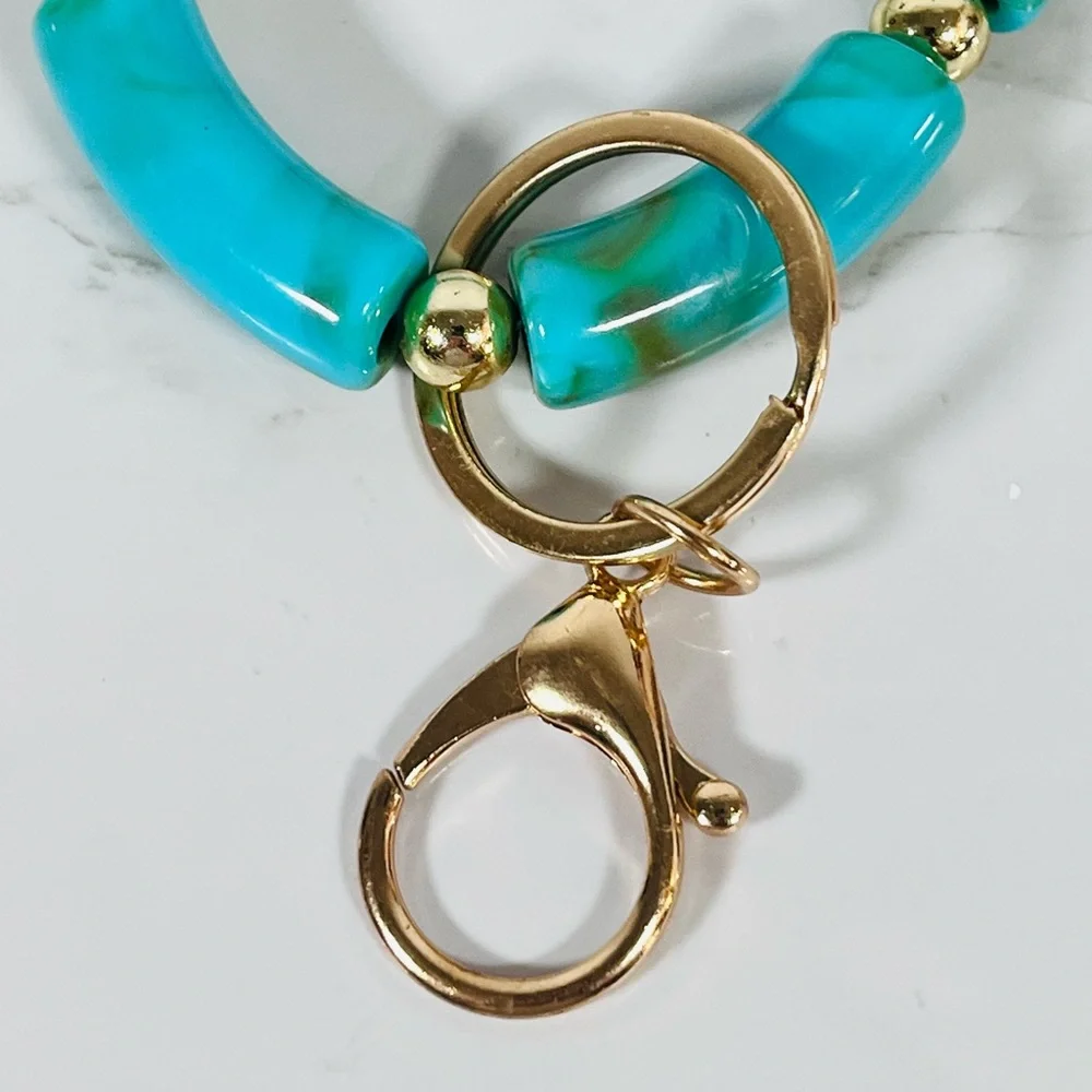 Acrylic Turquoise Bracelet Keychain - Picture 2 of 4